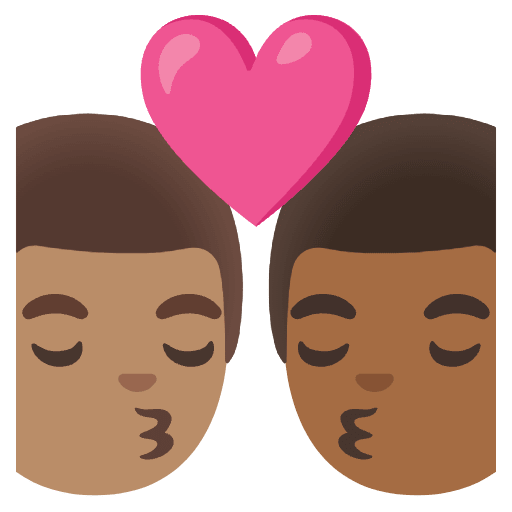 Kiss Man Man Medium Skin Tone Medium Dark Skin Tone Element from Noto Emojis Set