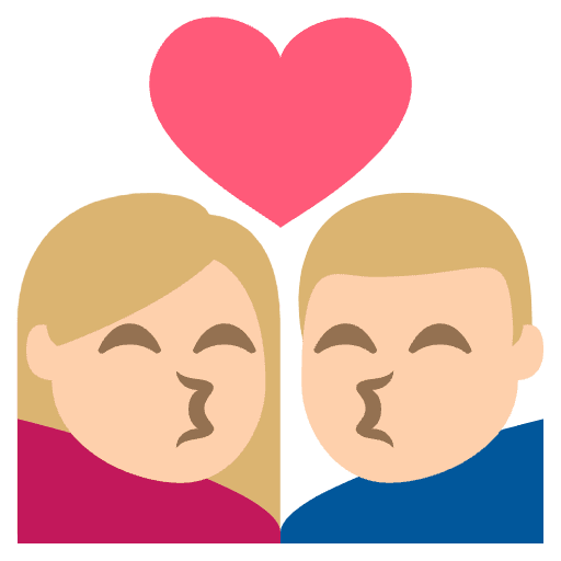 Kiss Medium Light Skin Tone Emoji from EmojiTwo Colors Set