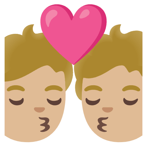 Kiss Medium Light Skin Tone Emoji from Noto Emojis Set