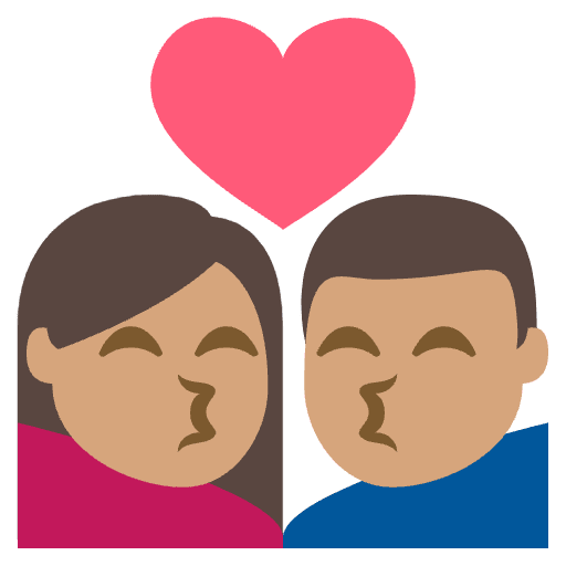 Kiss Medium Skin Tone Emoji from EmojiTwo Colors Set