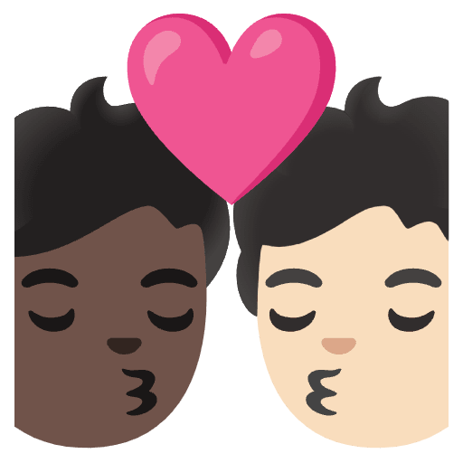 Kiss Person Person Dark Skin Tone Light Skin Tone Element from Noto Emojis Set