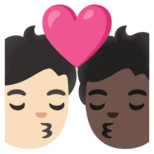 Kiss Person Person Light Skin Tone Dark Skin Tone Emoji from Noto Emoji Set