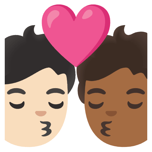 Kiss Person Person Light Skin Tone Medium Dark Skin Tone Emoji from Noto Emojis Set