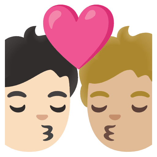 Kiss Person Person Light Skin Tone Medium Light Skin Tone Emoji from Noto Emojis Set