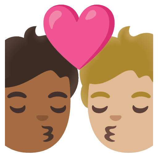 Kiss Person Person Medium Dark Skin Tone Medium Light Skin Tone Emoji from Noto Emoji Set