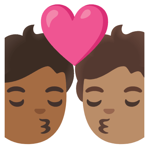 Kiss Person Person Medium Dark Skin Tone Medium Skin Tone Emoji from Noto Emoji Set
