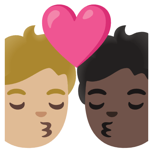 Kiss Person Person Medium Light Skin Tone Dark Skin Tone Element from Noto Emojis Set