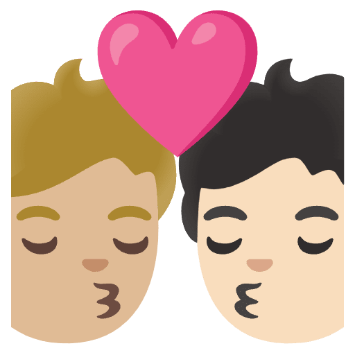 Kiss Person Person Medium Light Skin Tone Light Skin Tone Emoji from Noto Emoji Set