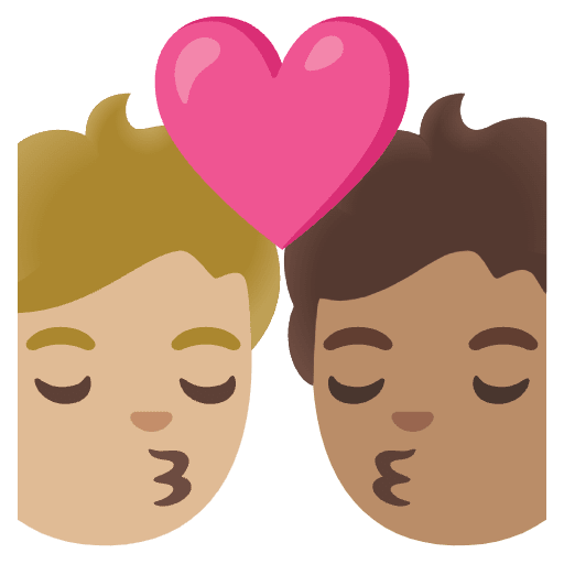 Kiss Person Person Medium Light Skin Tone Medium Skin Tone Emoji from Noto Emojis Set