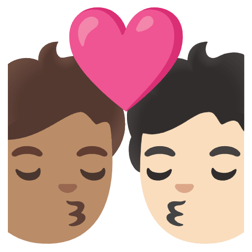 Kiss Person Person Medium Skin Tone Light Skin Tone Emoji from Noto Emoji Set