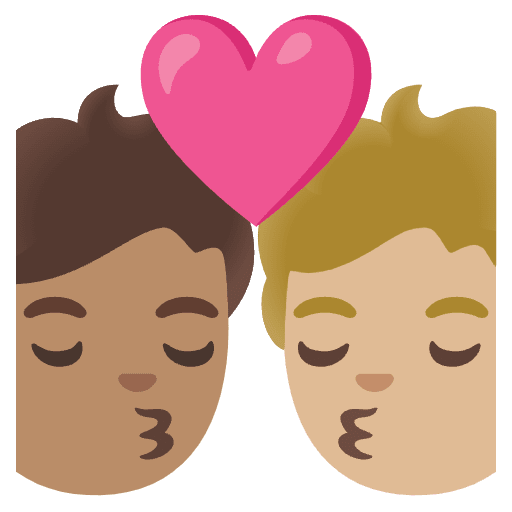 Kiss Person Person Medium Skin Tone Medium Light Skin Tone Emoji from Noto Emojis Set