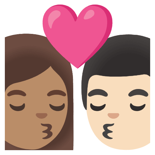 Kiss Woman Man Medium Skin Tone Light Skin Tone Element from Noto Emojis Set