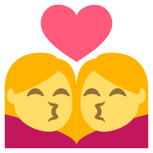 Kiss Womanwoman Element from EmojiTwo Colors Set