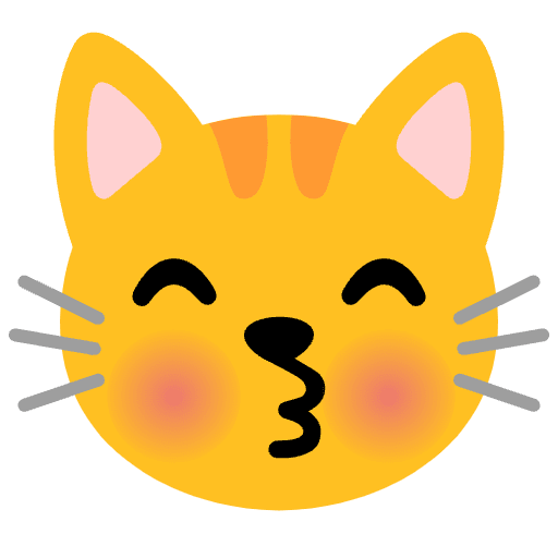 Kissing Cat Emoji from Noto Emojis Set