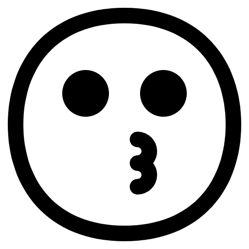 Kissing Face High Contrast Emoji from Fluent Emoji High Contrast Set