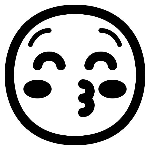 Kissing Face With Closed Eyes High Contrast Emoji from Fluent Emoji High Contrast Set