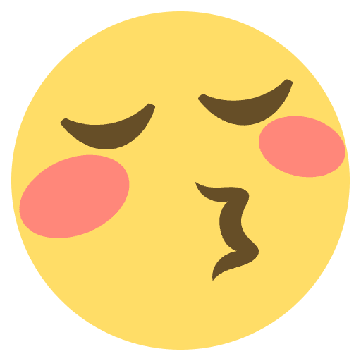 Kissing Face With Closed Eyes Emoji from EmojiTwo Colors Set