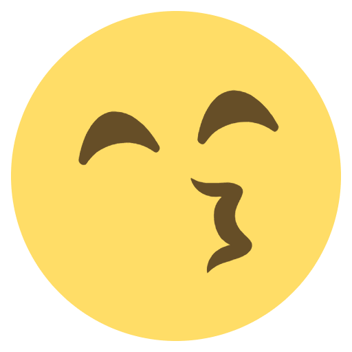 Kissing Face With Smiling Eyes Emoji from EmojiTwo Colors Set
