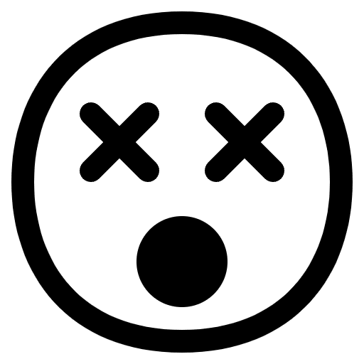Knocked Out Face High Contrast Emoji from Fluent Emoji High Contrast Set