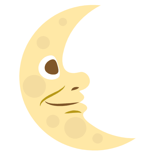 Last Quarter Moon Face Emoji from EmojiTwo Colors Set