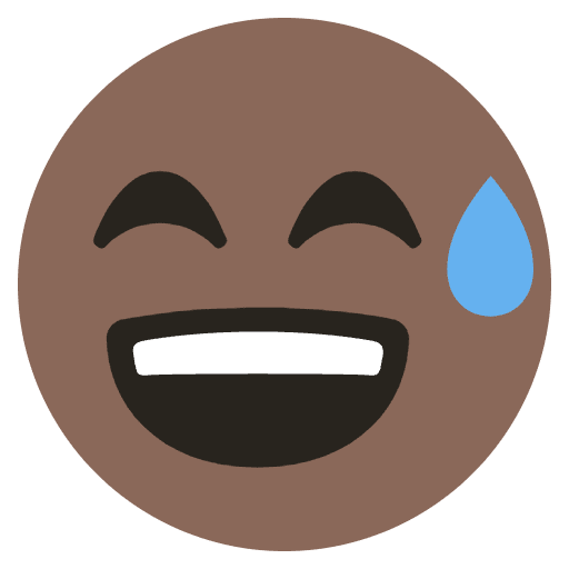 Laughing Face With Sweat Emoji from EmojiTwo Colors Set