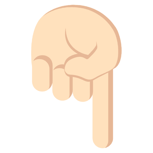 Left Hand Pointing Down Light Skin Tone Emoji from EmojiTwo Colors Set