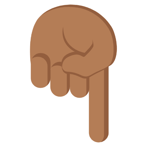 Left Hand Pointing Down Medium Dark Skin Tone Emoji from EmojiTwo Colors Set