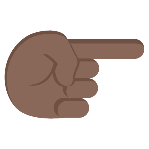 Left Hand Pointing Right Dark Skin Tone Emoji from EmojiTwo Colors Set
