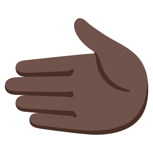 Leftwards Hand Dark Skin Tone Emoji from Noto Emojis Set
