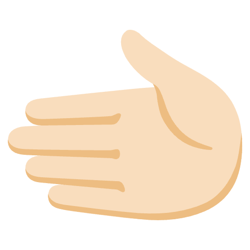 Leftwards Hand Light Skin Tone Emoji from Noto Emojis Set