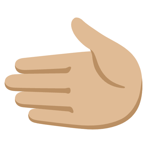 Leftwards Hand Medium Light Skin Tone Emoji from Noto Emojis Set