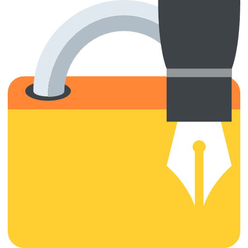 Locked With Pen Emoji from EmojiTwo Colors Set