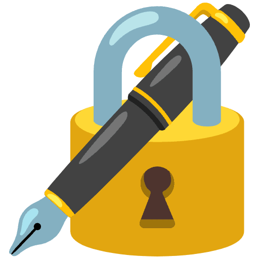 Locked With Pen Emoji from Noto Emoji Set