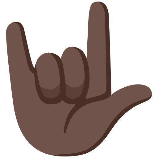 Love You Gesture Dark Skin Tone Emoji from Noto Emoji Set