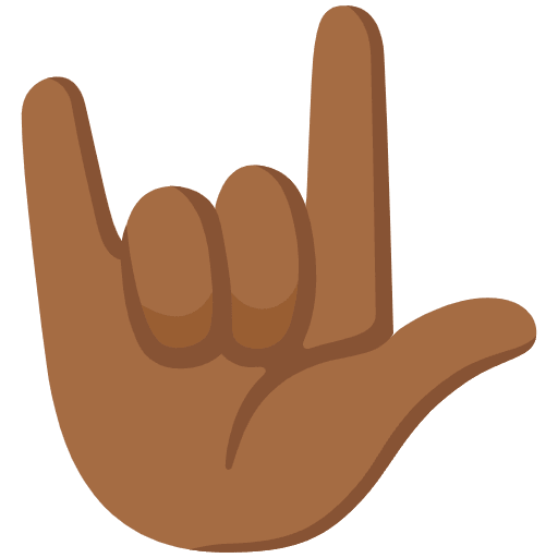 Love You Gesture Medium Dark Skin Tone Element from Noto Emojis Set