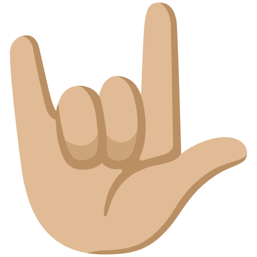 Love You Gesture Medium Light Skin Tone Emoji from Noto Emojis Set
