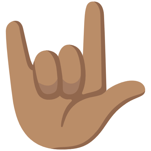 Love You Gesture Medium Skin Tone Emoji from Noto Emoji Set