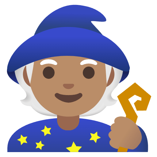 Mage Medium Skin Tone Emoji from Noto Emojis Set