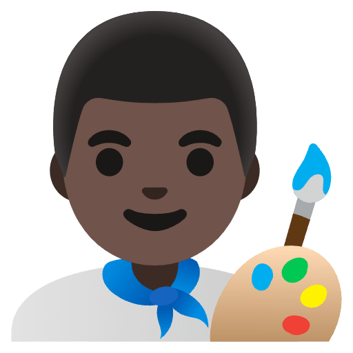 Man Artist Dark Skin Tone Element from Noto Emojis Set
