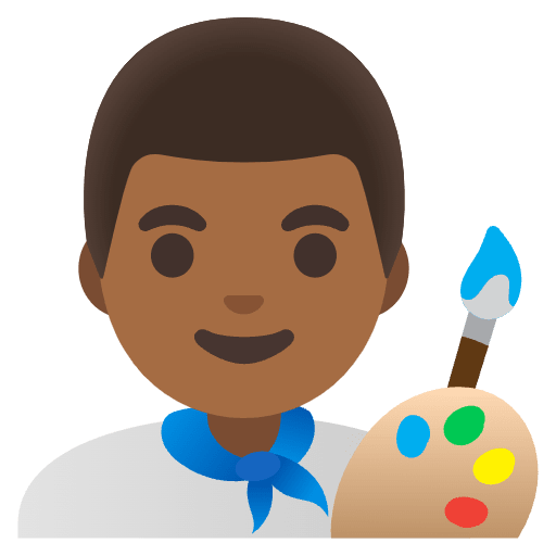 Man Artist Medium Dark Skin Tone Element from Noto Emojis Set