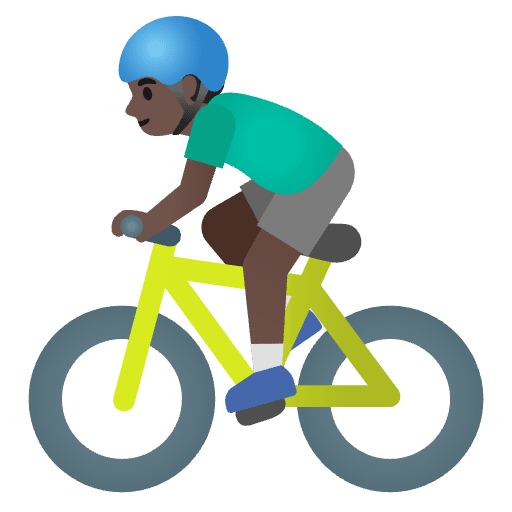 Man Biking Dark Skin Tone Element from Noto Emojis Set