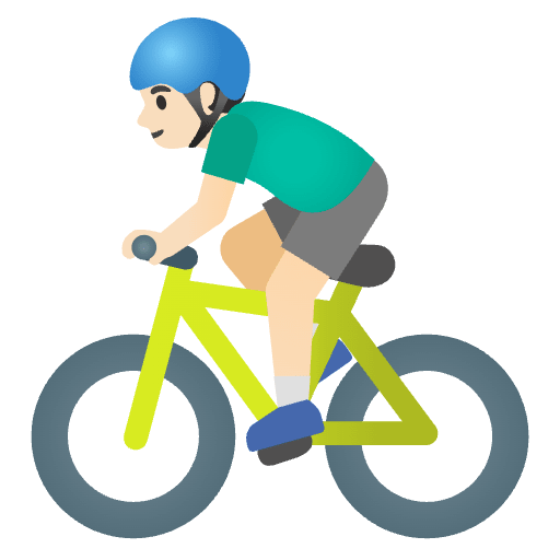 Man Biking Light Skin Tone Emoji from Noto Emojis Set