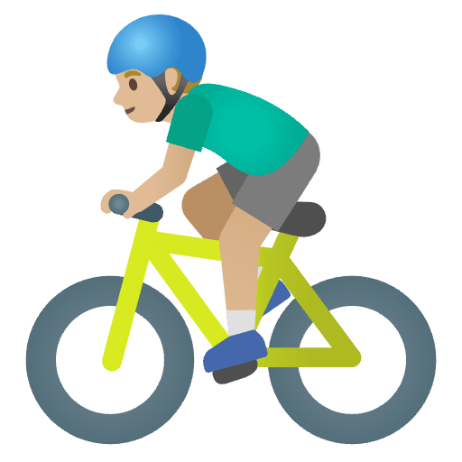 Man Biking Medium Light Skin Tone Emoji from Noto Emojis Set