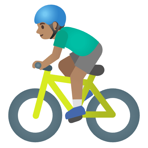 Man Biking Medium Skin Tone Emoji from Noto Emojis Set