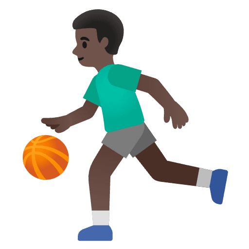 Man Bouncing Ball Dark Skin Tone Element from Noto Emojis Set