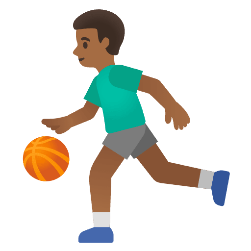 Man Bouncing Ball Medium Dark Skin Tone Element from Noto Emojis Set
