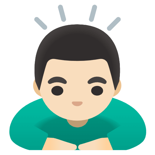 Man Bowing Light Skin Tone Emoji from Noto Emoji Set