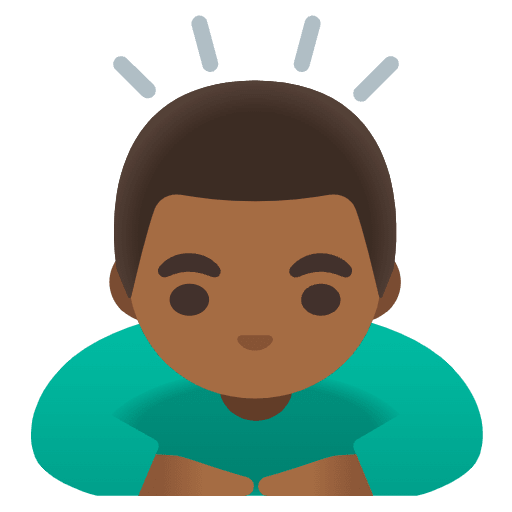 Man Bowing Medium Dark Skin Tone Emoji from Noto Emojis Set