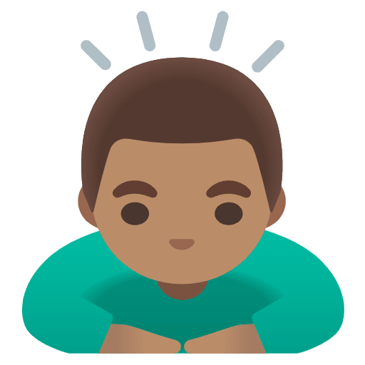 Man Bowing Medium Skin Tone Emoji from Noto Emojis Set