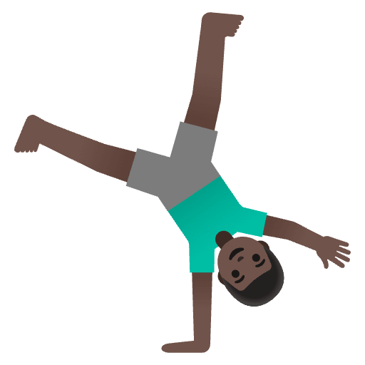 Man Cartwheeling Dark Skin Tone Emoji from Noto Emojis Set